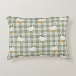 Sagegrön Gingham Gås Buffalo Check Förstuga Prydnadskudde