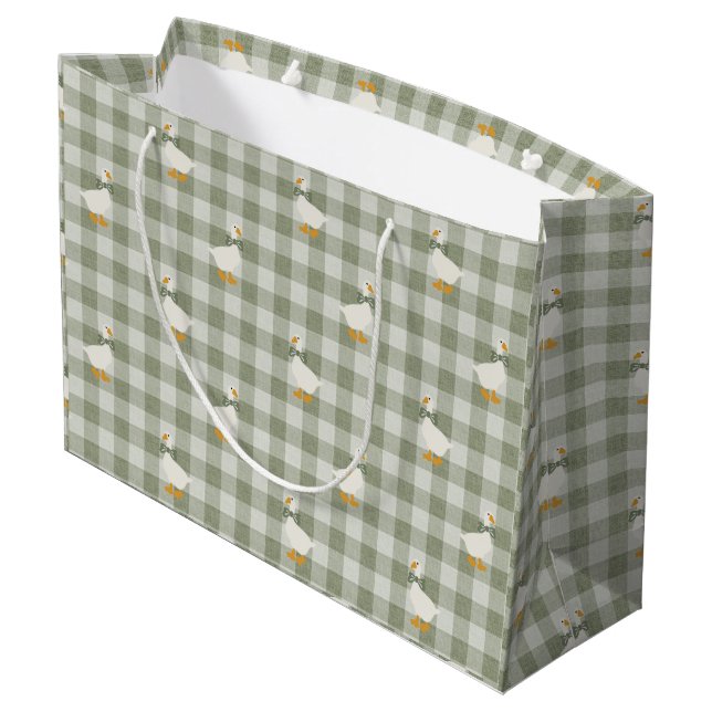 Sagegrön Gingham Gås Buffalo Rutig Bebis Bebisfest (Baksidan Vinklad)