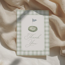 Sagegrön Gingham Golf Baby Shower-fest