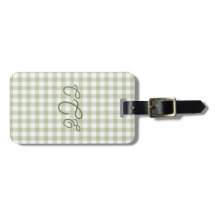 Sagegrön Gingham-monogram