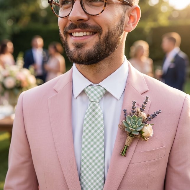 Sagegrön Gingham Slips (Skapare uppladdad)
