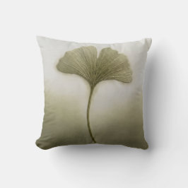 Sagegrön Ginkgo Biloba-blad Minimalistisk Modern Kudde