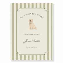 Sagegrön Golden Retriever Baby Shower-välkomstskyl