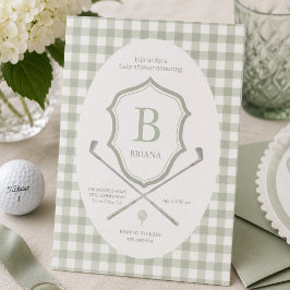 Sagegrön golf baby shower-inbjudan inbjudningar