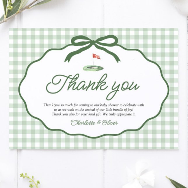 Sagegrön Golf Ny på klubben Tack-kort Tack Kort (Sage Green Golf New to the Club Thank you card)