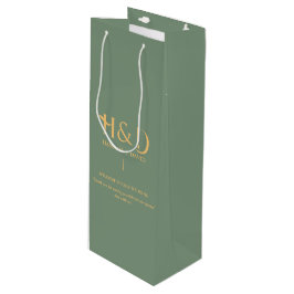 Sagegrön & Guld Monogram Bröllop Välkommen Gäst