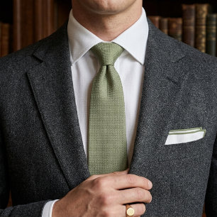 Sagegrön Heritage Jacquard-sköld Slips