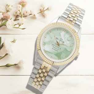 Sagegrön herrgroom classic   Personlig vigselcerem Armbandsur