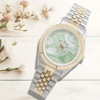 Sagegrön herrgroom classic | Personlig vigselcerem Armbandsur