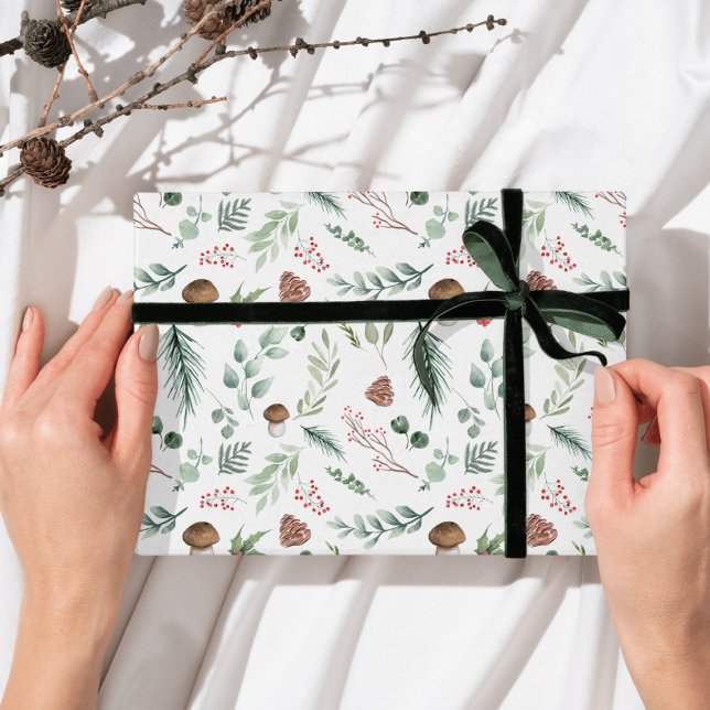 Sagegrön Holidaymönster  Presentpapper (Skapare uppladdad)