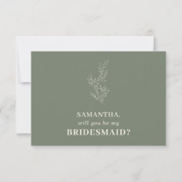 Sagegrön Indie Höst brudtärna Inbjudningar