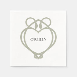 Sagegrön irländsk keltisk svan Kärleksknut familje Pappersservett