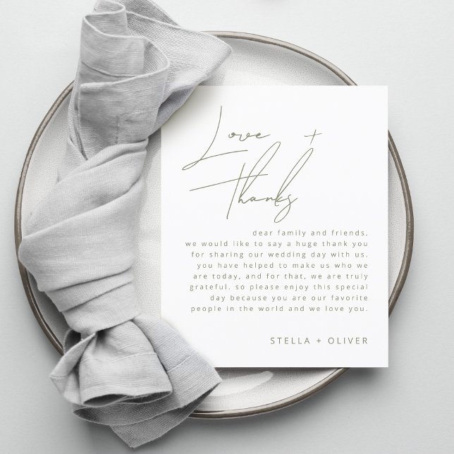 Sagegrön kalligrafi bröllopsmottagning kort (Sage Green Calligraphy Wedding Reception Card)