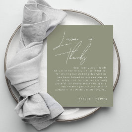 Sagegrön kalligrafi bröllopsmottagningskort