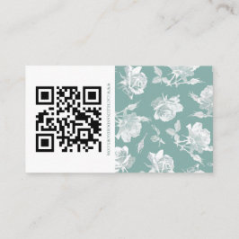 Sagegrön kalligrafisk QR-informationsskrift Bröllo Tilläggskort