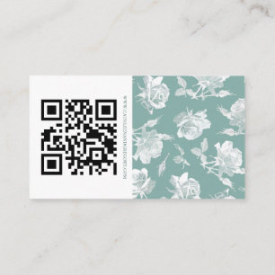 Sagegrön kalligrafisk QR-informationsskrift Bröllo Tilläggskort