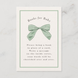 Sagegrön Karerad Slöja Elegant Baby Shower Tilläggskort