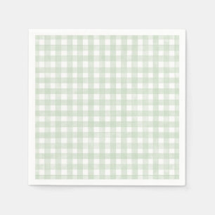 Sagegrön klassisk Gingham Pappersservett