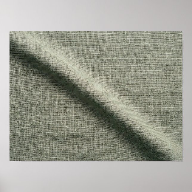 Sagegrön Linneveckad Textur Poster (Framsidan)