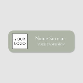 Sagegrön logotyp kampanj namnbricka