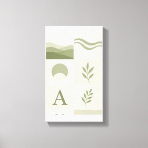 Sagegrön minimalistisk abstrakt väggkonst canvastryck