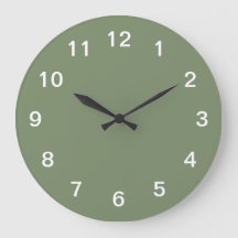 Sagegrön minimalistisk akrylväggklocka