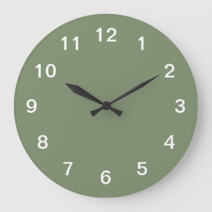 Sagegrön minimalistisk akrylväggklocka stor klocka