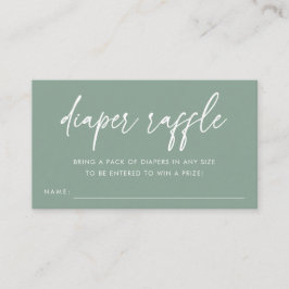 Sagegrön Minimalistisk Bebis Lotteri Babyfirande Tilläggskort