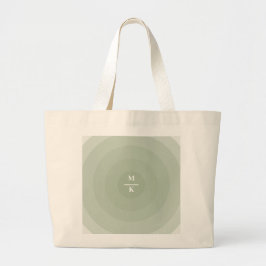 Sagegrön minimalistisk cirkelgradientmonogram  jumbo tygkasse
