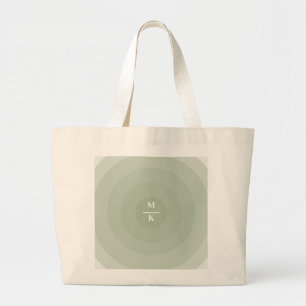 Sagegrön minimalistisk cirkelgradientmonogram  jumbo tygkasse