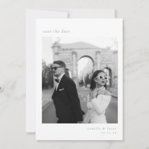 Sagegrön minimalistisk elegant foto spara datumet inbjudningar