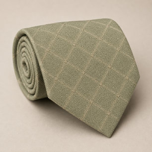 Sagegrön minimalistisk fönsterruta slips