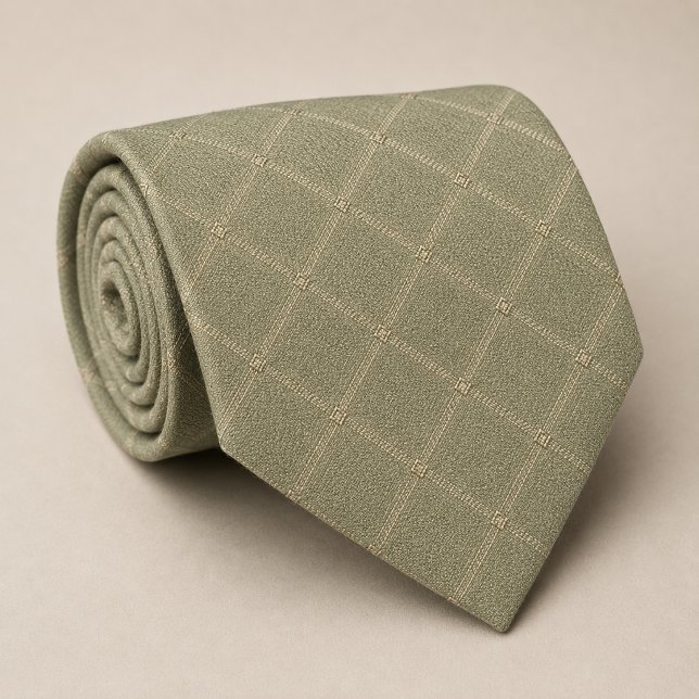 Sagegrön minimalistisk fönsterruta slips (Skapare uppladdad)