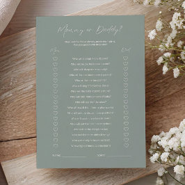 Sagegrön minimalistisk Mom eller Dad Baby Shower-s