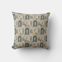 Sagegrön modern boho-valvbåge kastkudde