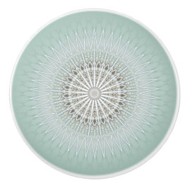 Sagegrön modern geometrisk mandala knopp