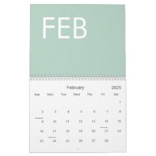 Sagegrön Modern Minimalist Kalender