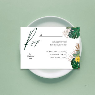 Sagegrön Modern Minimalistisk Botanisk RSVP OSA Kort