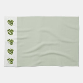 Sagegrön Monstera Botanisk Dekoration Minimalistis Kökshandduk