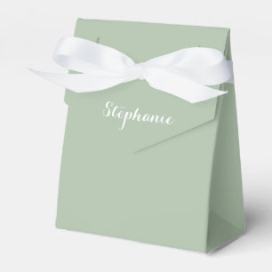 Sagegrön Namn Modern Elegant Monogram Boho Presentaskar