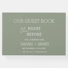 Sagegrön natten före Rehearsal Dinner Gästböcker