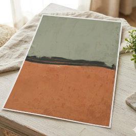 Sagegrön och bränd orange minimalistisk konst poster