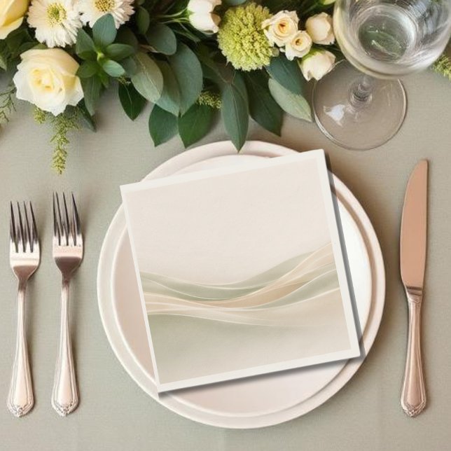 Sagegrön och elfenben pappersservett (Sage Green and Ivory Napkins )
