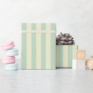 Sagegrön och gula ränder presentpapper