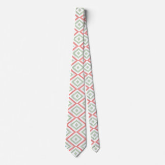 Sagegrön och korall Aztec geometrisk mönster Slips