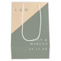 Sagegrön och krämfärgad monogram minimalistisk brö