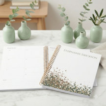 Sagegrön och terrakotta abstrakt prick-planner