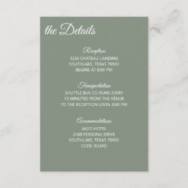 Sagegrön och vita detaljer tilläggskort