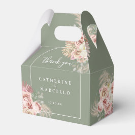 Sagegrön Pampasgräs Blommig Båge Bröllop  Presentaskar