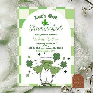 Sagegrön peppig St. Patricks-dags inbjudan